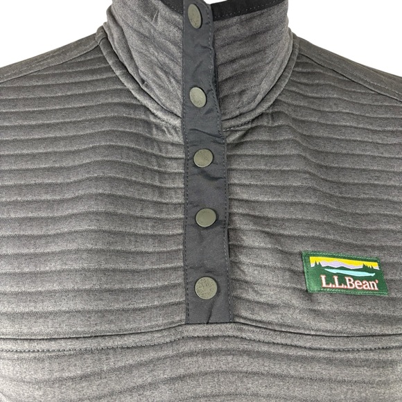 LL Bean Women's Airlight Knit Grey 1/4 Snap Front Pullover XS Hiking - Picture 2 of 8